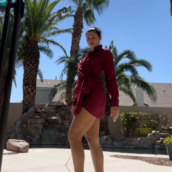 Happy Hour Mini Dress - Burgundy - Picture 6 of 11